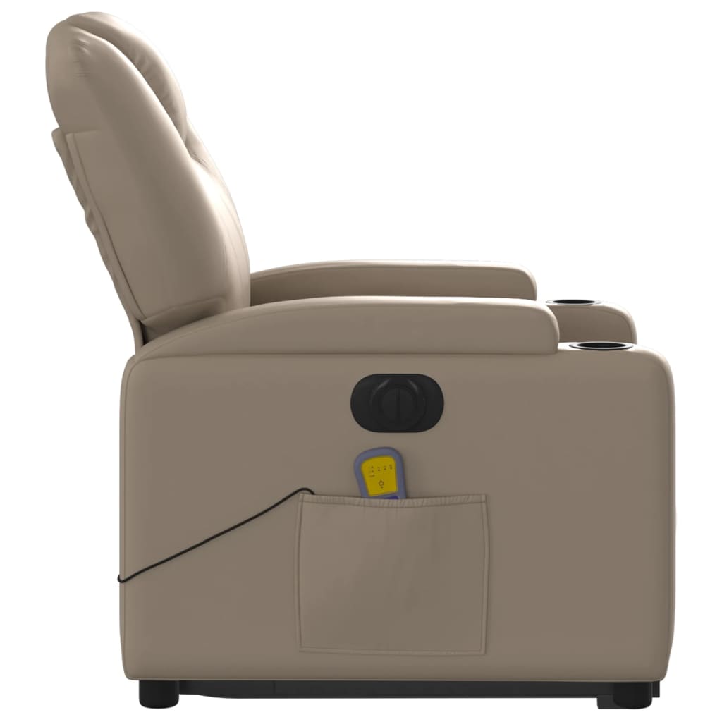 Sta-op-massagestoel elektrisch kunstleer cappuccinokleurig is nu te koop bij PeponiXL, paradijselijk wonen!