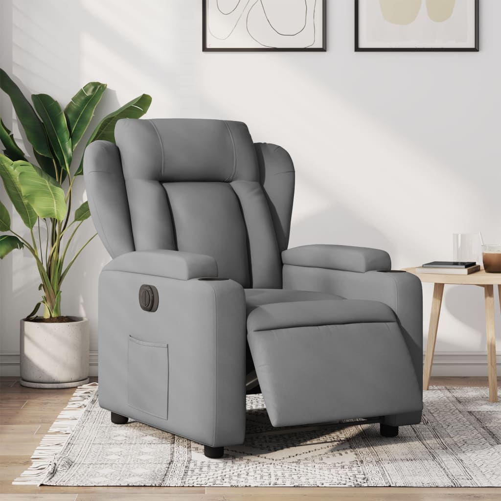 Fauteuil elektrisch verstelbaar stof lichtgrijs is nu te koop bij PeponiXL, paradijselijk wonen!