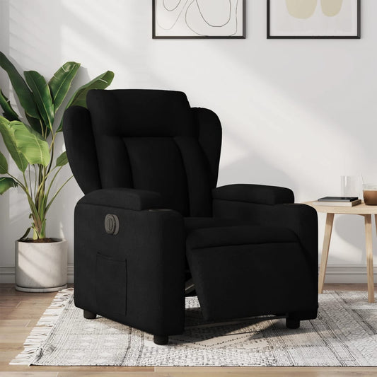 Fauteuil verstelbaar elektrisch stof zwart is nu te koop bij PeponiXL, paradijselijk wonen!