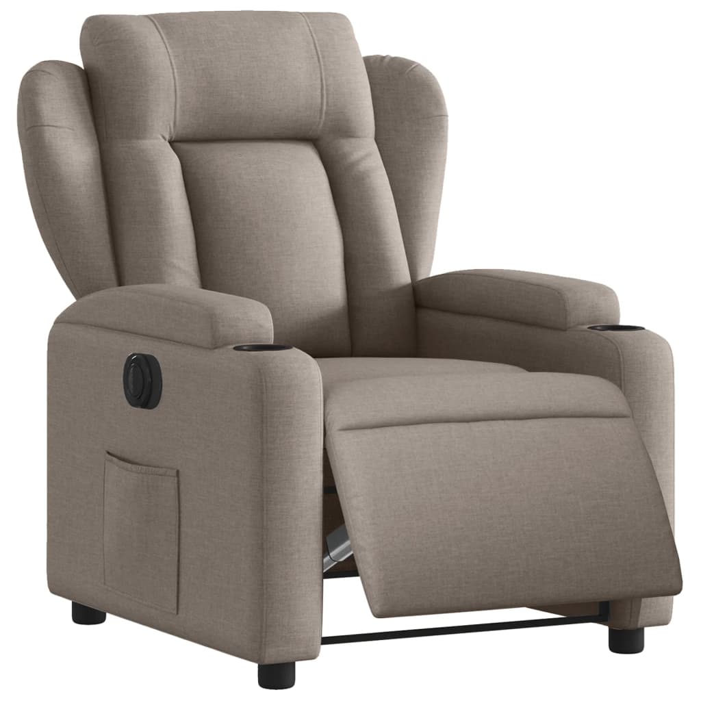 Fauteuil verstelbaar elektrisch stof taupe is nu te koop bij PeponiXL, paradijselijk wonen!