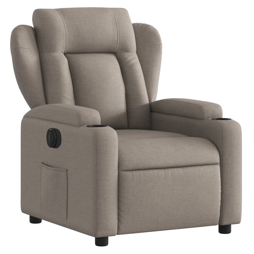 Fauteuil verstelbaar elektrisch stof taupe is nu te koop bij PeponiXL, paradijselijk wonen!