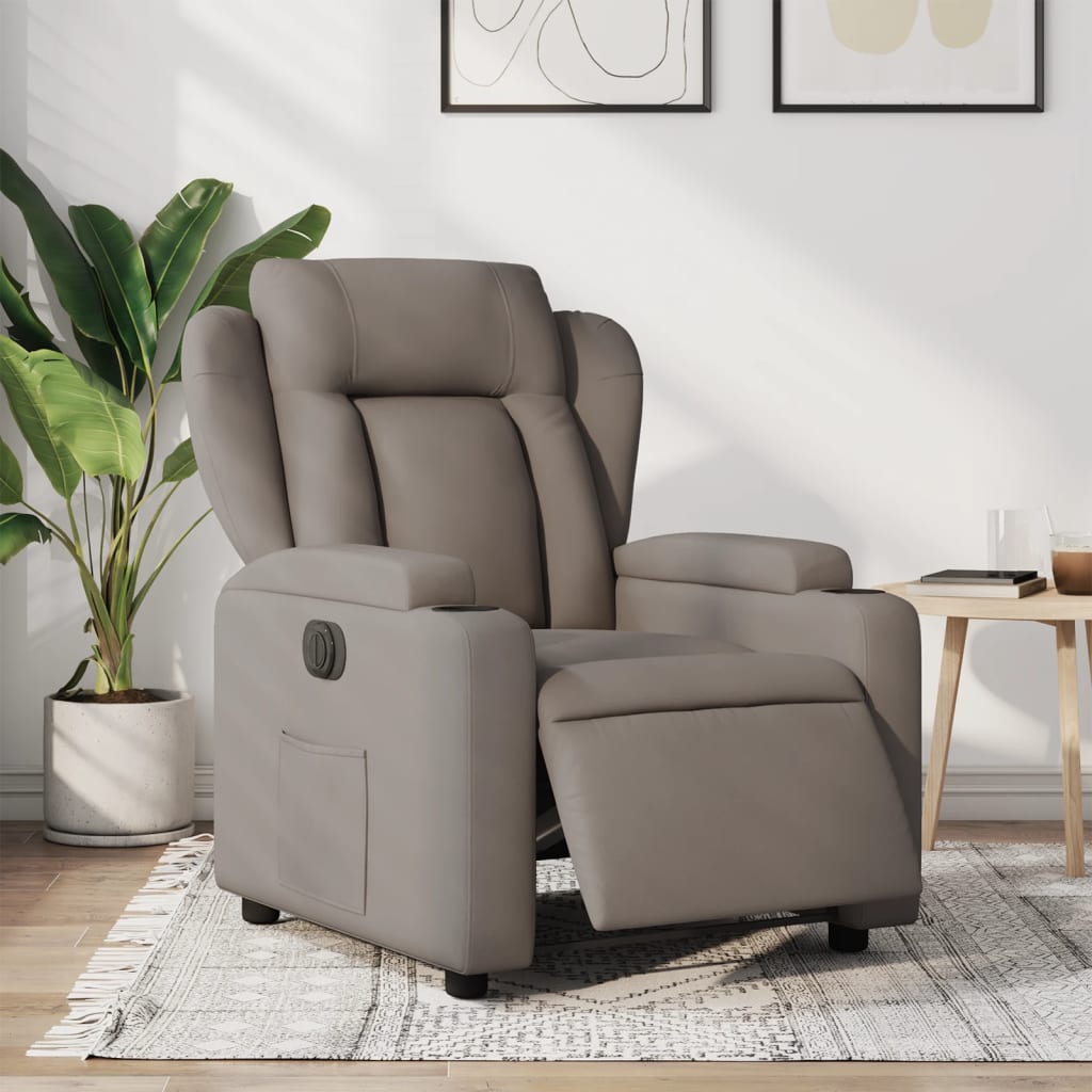 Fauteuil verstelbaar elektrisch stof taupe is nu te koop bij PeponiXL, paradijselijk wonen!