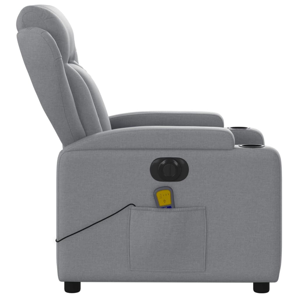 Massagestoel elektrisch verstelbaar stof lichtgrijs is nu te koop bij PeponiXL, paradijselijk wonen!