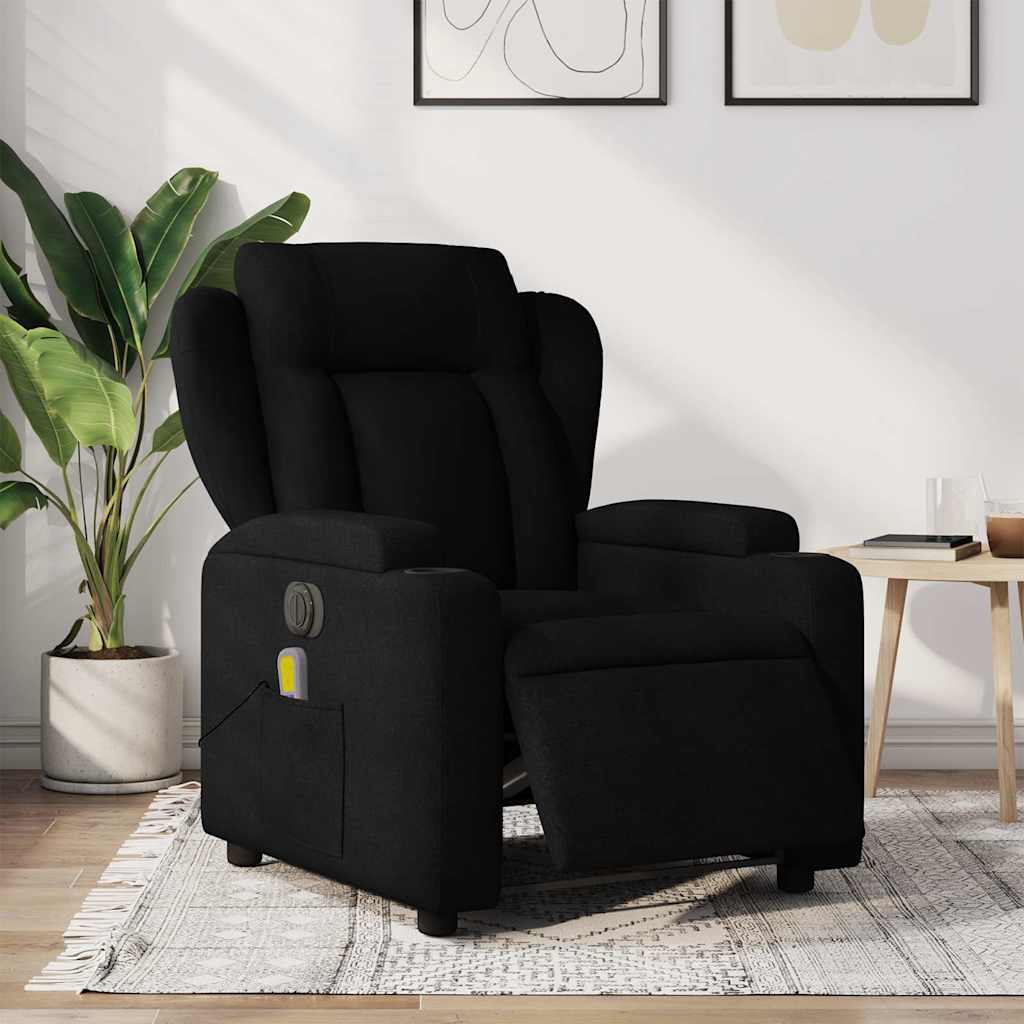 Massagestoel elektrisch verstelbaar stof zwart is nu te koop bij PeponiXL, paradijselijk wonen!