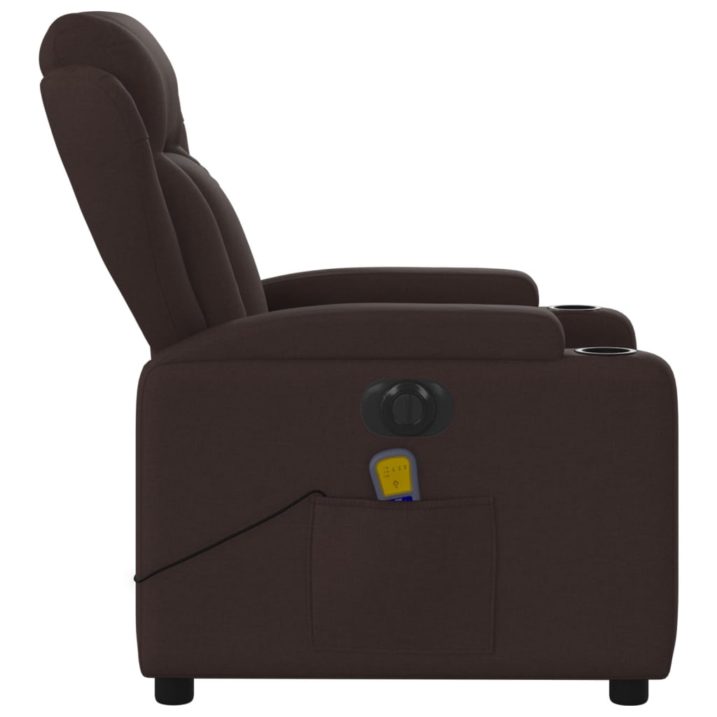 Massagestoel elektrisch verstelbaar stof donkerbruin is nu te koop bij PeponiXL, paradijselijk wonen!
