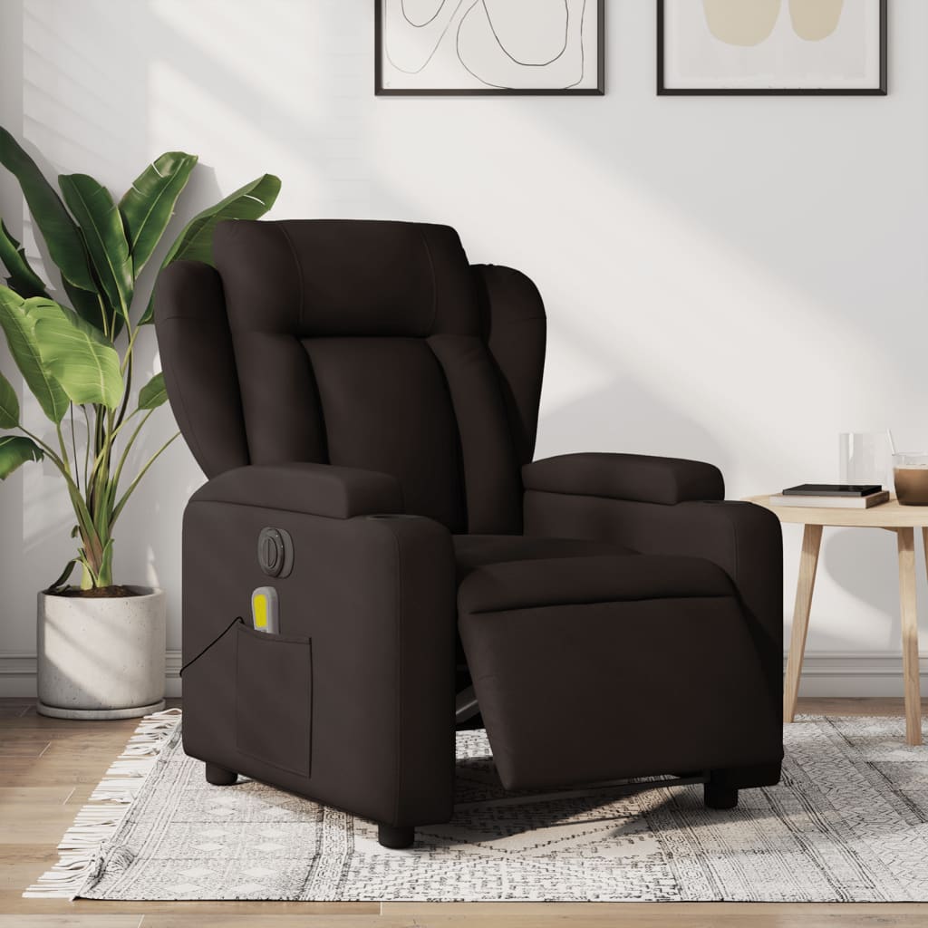 Massagestoel elektrisch verstelbaar stof donkerbruin is nu te koop bij PeponiXL, paradijselijk wonen!