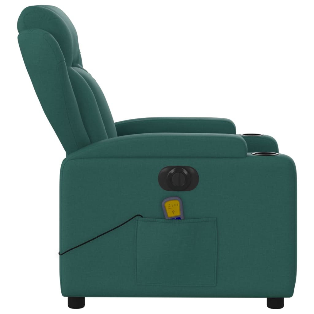Massagestoel elektrisch verstelbaar stof donkergroen is nu te koop bij PeponiXL, paradijselijk wonen!