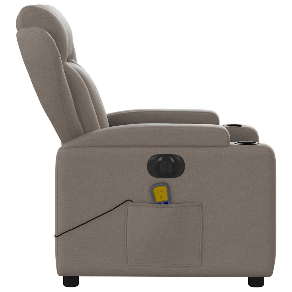 Massagestoel elektrisch verstelbaar stof taupe