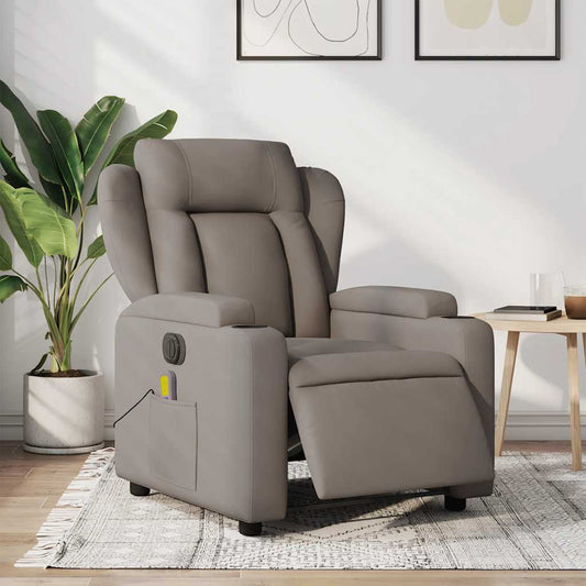 Massagestoel elektrisch verstelbaar stof taupe is nu te koop bij PeponiXL, paradijselijk wonen!
