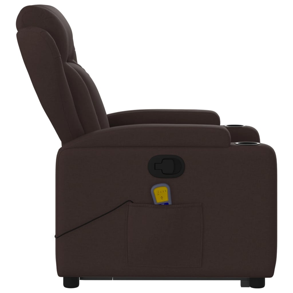 Sta-op-massagestoel verstelbaar stof donkerbruin is nu te koop bij PeponiXL, paradijselijk wonen!