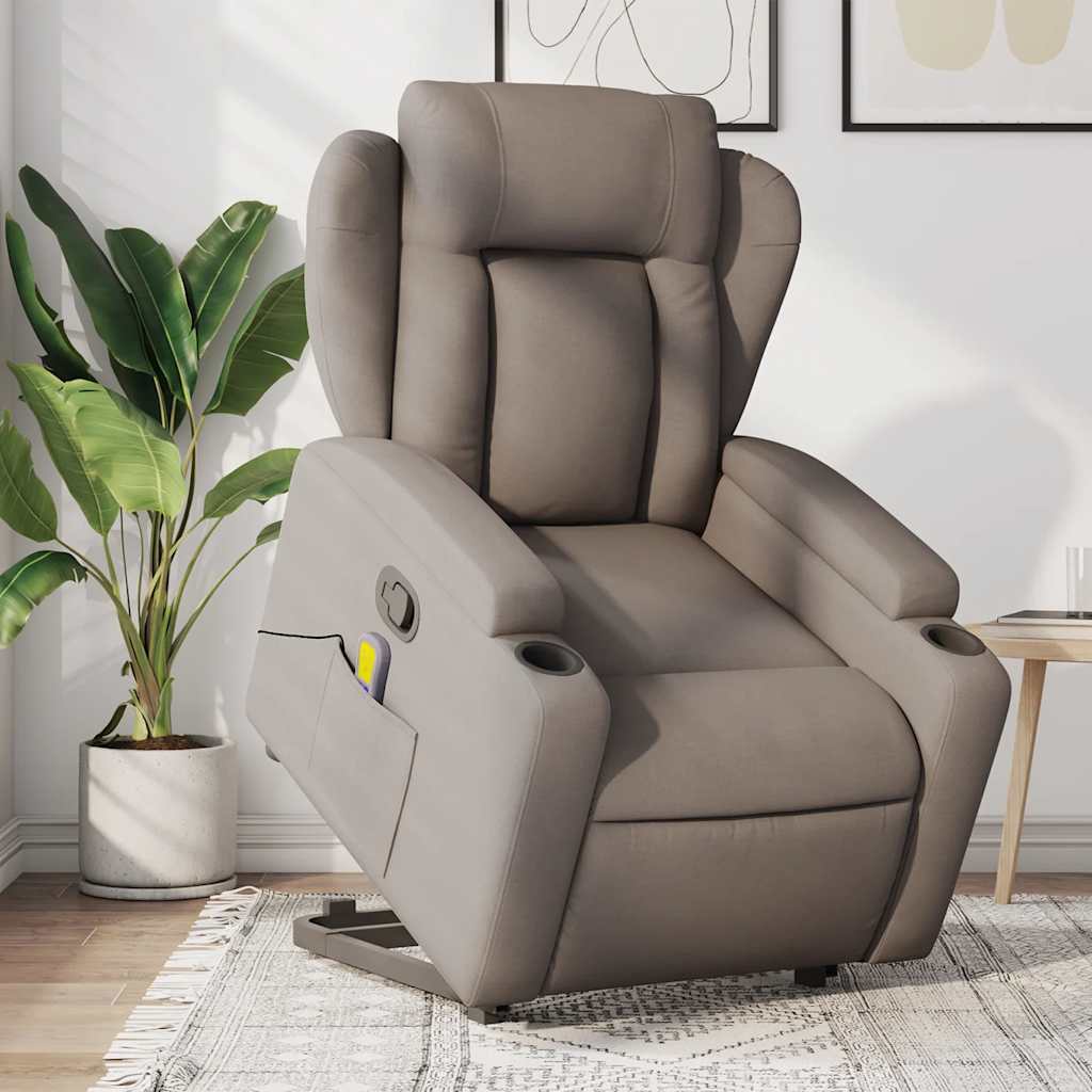 Sta-op-massagestoel verstelbaar stof taupe is nu te koop bij PeponiXL, paradijselijk wonen!