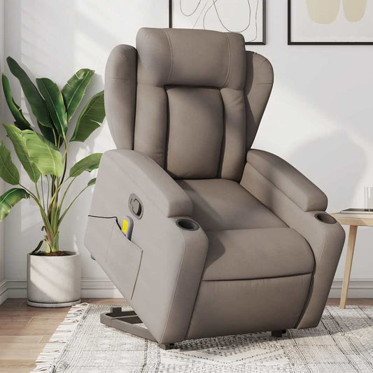 Sta-op-massagestoel verstelbaar stof taupe is nu te koop bij PeponiXL, paradijselijk wonen!
