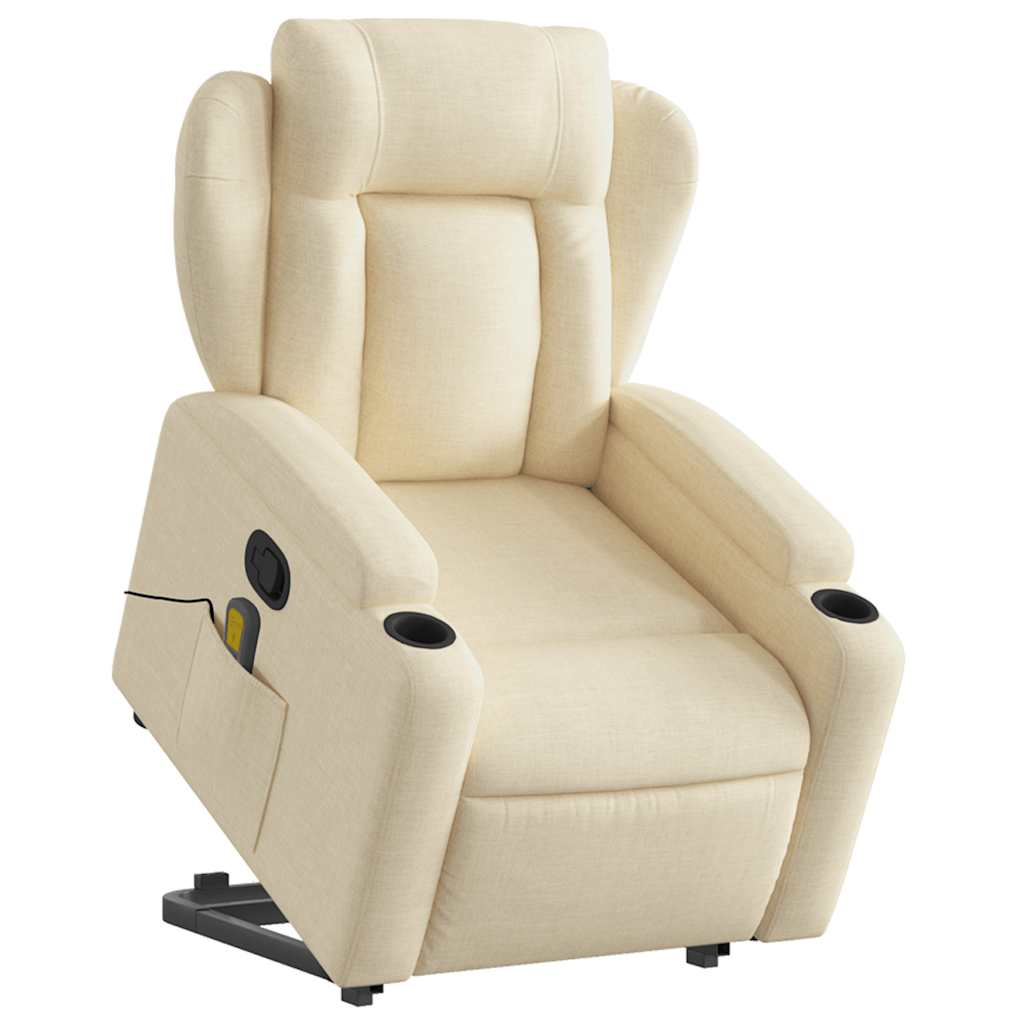 Sta-op-massagestoel verstelbaar stof crèmekleurig is nu te koop bij PeponiXL, paradijselijk wonen!