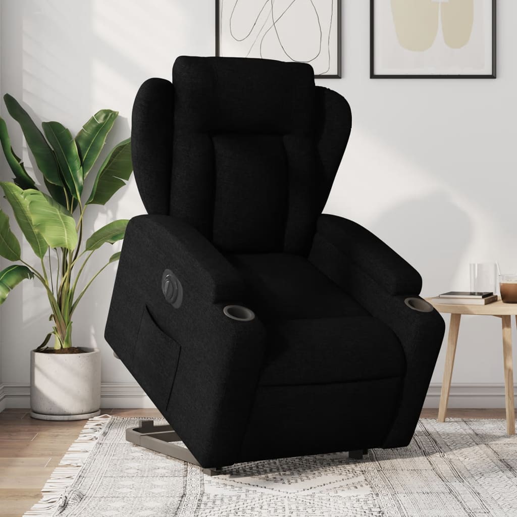 Sta-op-stoel elektrisch verstelbaar stof zwart is nu te koop bij PeponiXL, paradijselijk wonen!