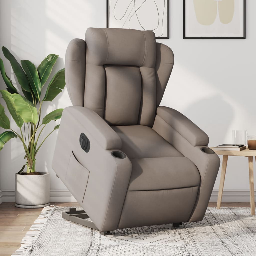 Sta-op-stoel elektrisch verstelbaar stof taupe is nu te koop bij PeponiXL, paradijselijk wonen!