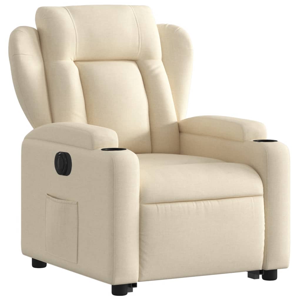 Sta-op-stoel elektrisch verstelbaar stof crèmekleurig is nu te koop bij PeponiXL, paradijselijk wonen!
