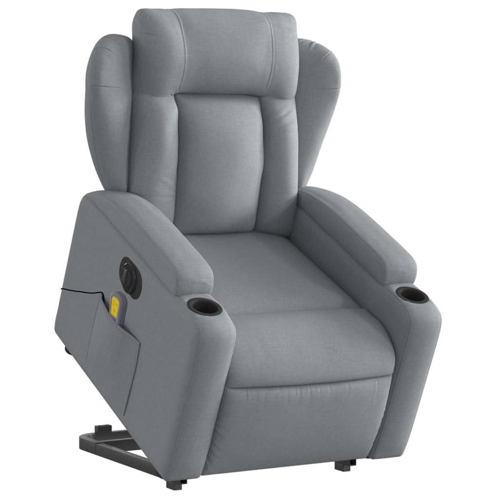 Sta-op-massagestoel elektrisch verstelbaar stof lichtgrijs is nu te koop bij PeponiXL, paradijselijk wonen!