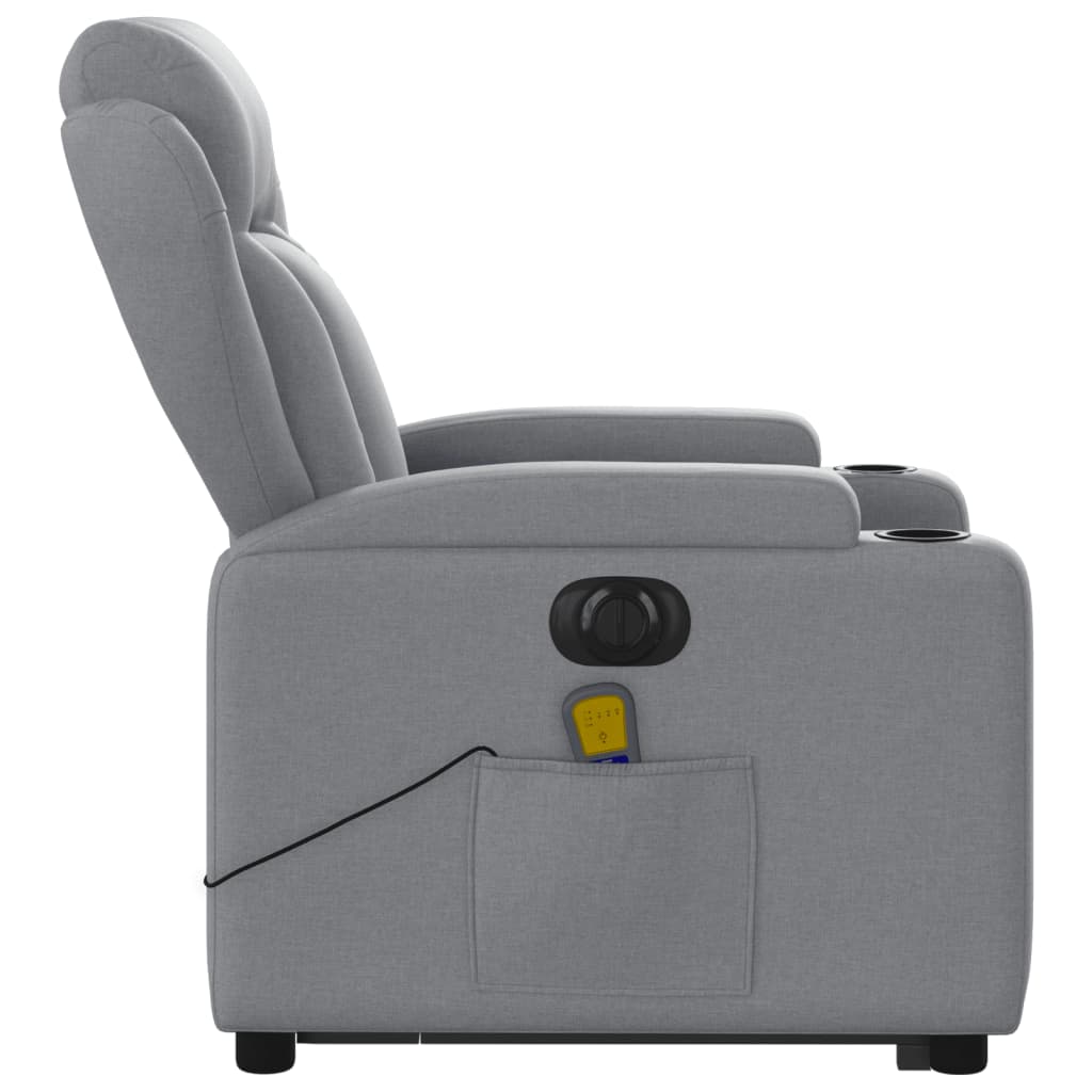 Sta-op-massagestoel elektrisch verstelbaar stof lichtgrijs is nu te koop bij PeponiXL, paradijselijk wonen!
