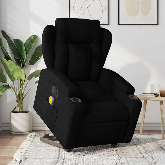 Sta-op-massagestoel elektrisch verstelbaar stof zwart is nu te koop bij PeponiXL, paradijselijk wonen!
