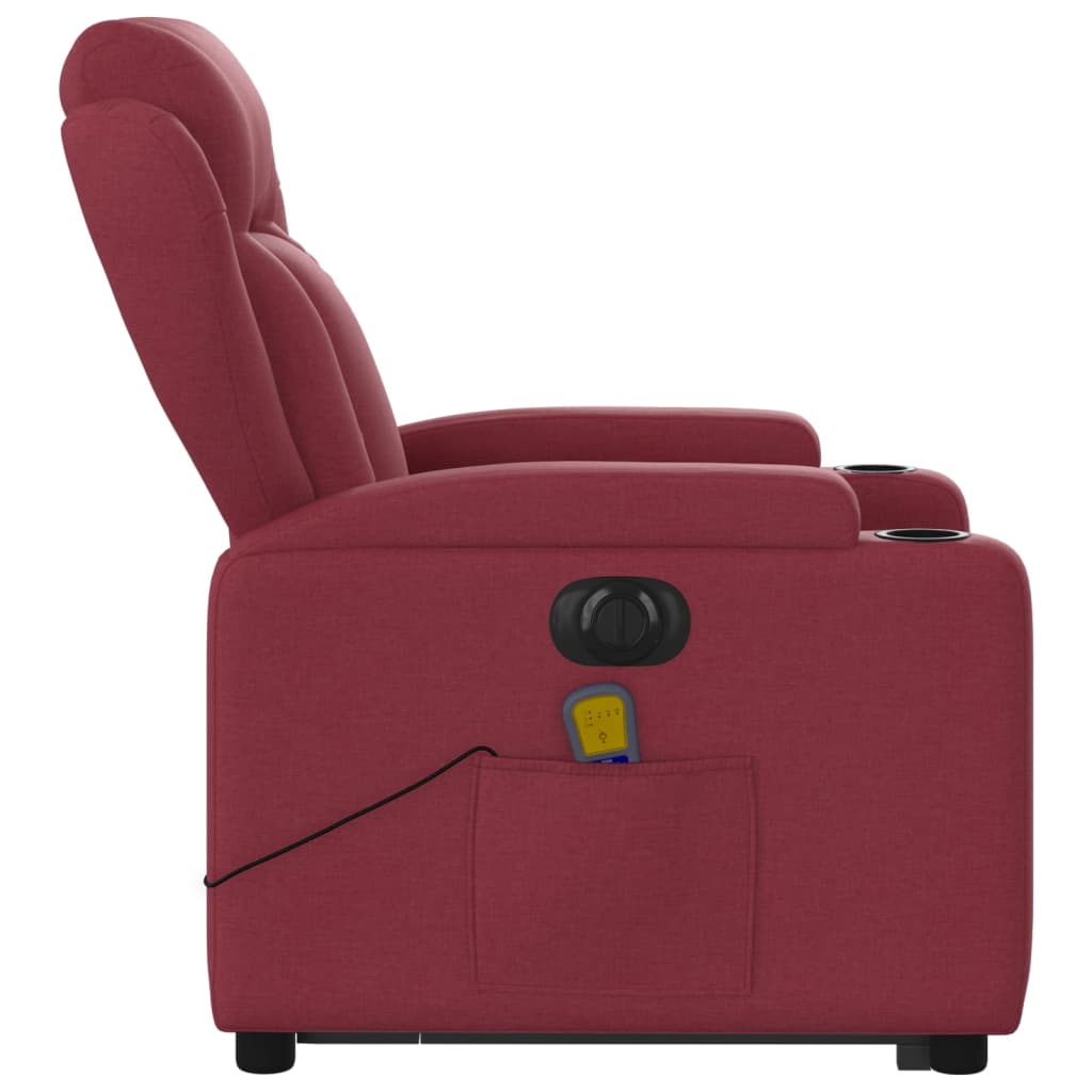 Sta-op-massagestoel elektrisch verstelbaar stof wijnrood is nu te koop bij PeponiXL, paradijselijk wonen!