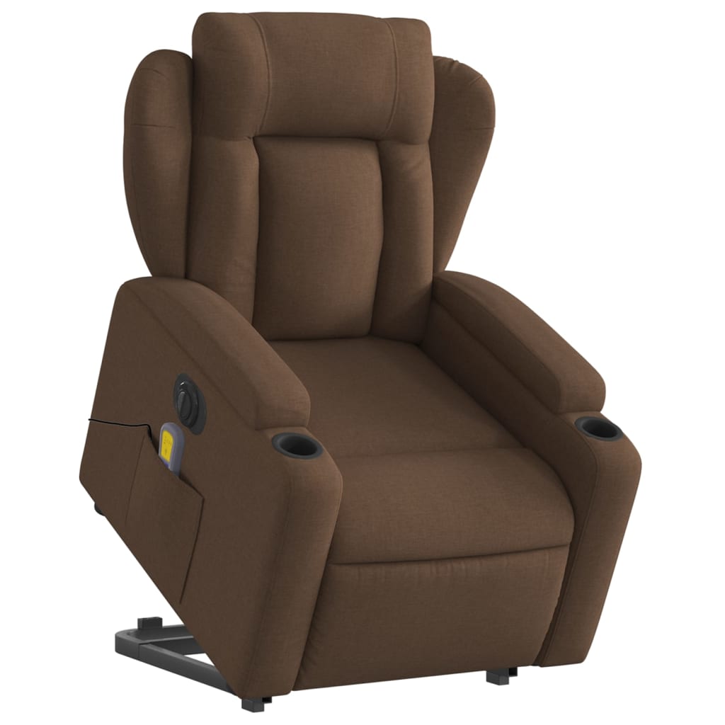 Sta-op-massagestoel elektrisch verstelbaar stof bruin is nu te koop bij PeponiXL, paradijselijk wonen!