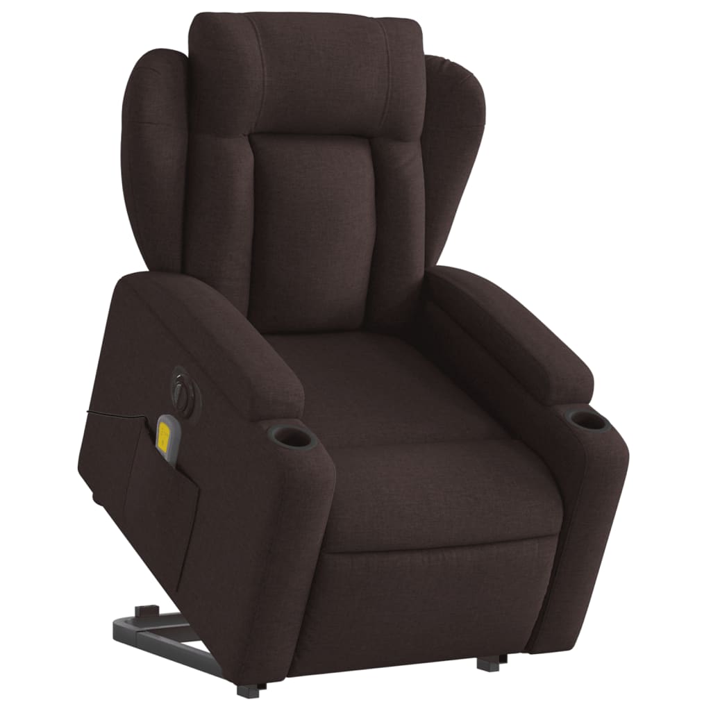 Sta-op-massagestoel elektrisch verstelbaar stof donkerbruin is nu te koop bij PeponiXL, paradijselijk wonen!