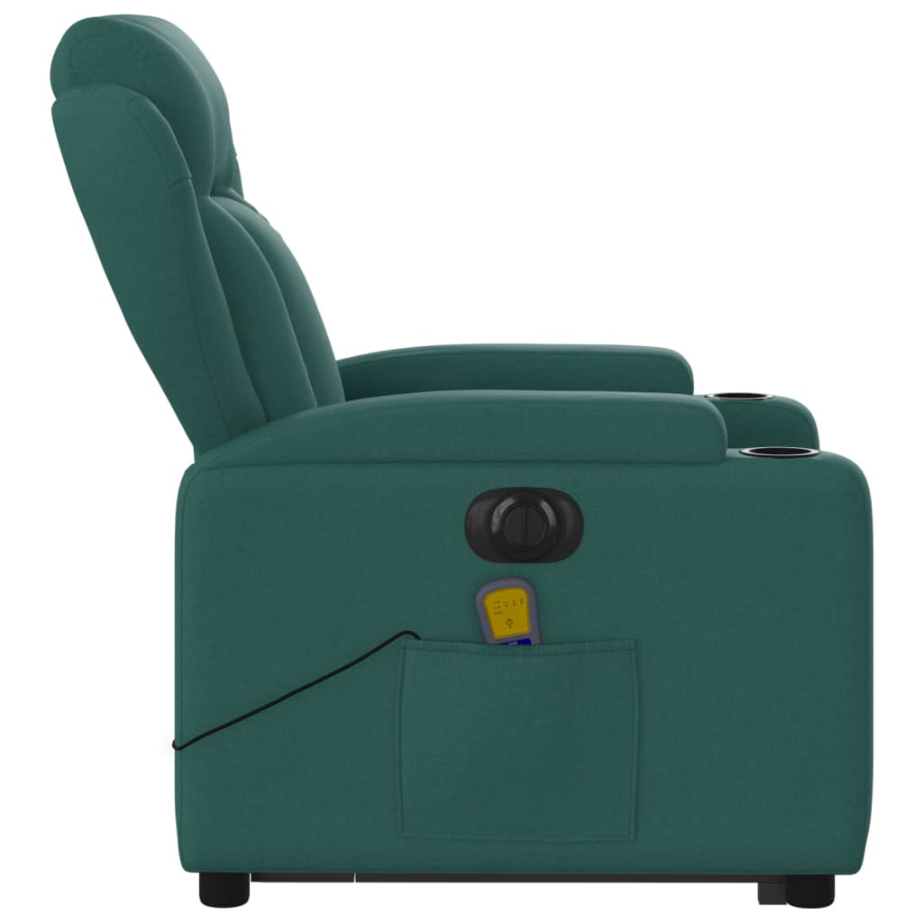Sta-op-massagestoel elektrisch verstelbaar stof donkergroen is nu te koop bij PeponiXL, paradijselijk wonen!