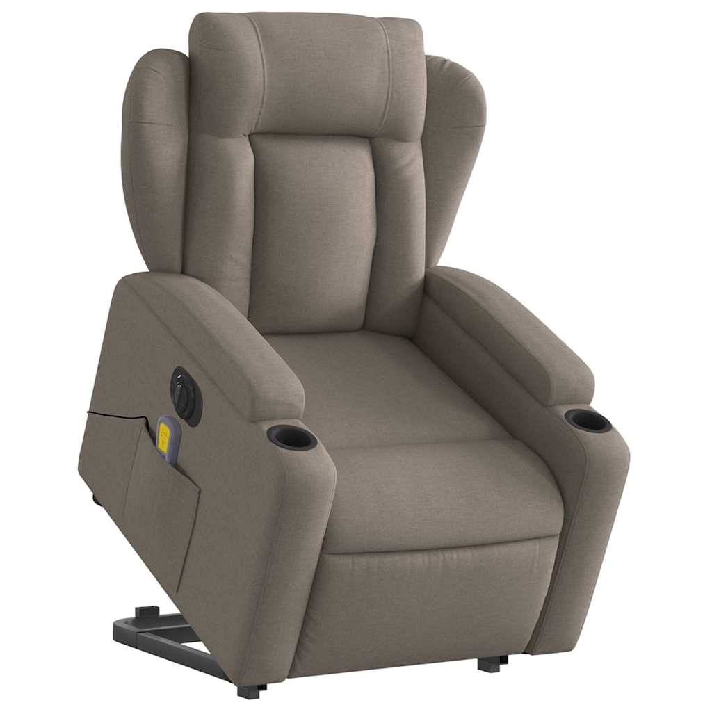 Sta-op-massagestoel elektrisch verstelbaar stof taupe is nu te koop bij PeponiXL, paradijselijk wonen!