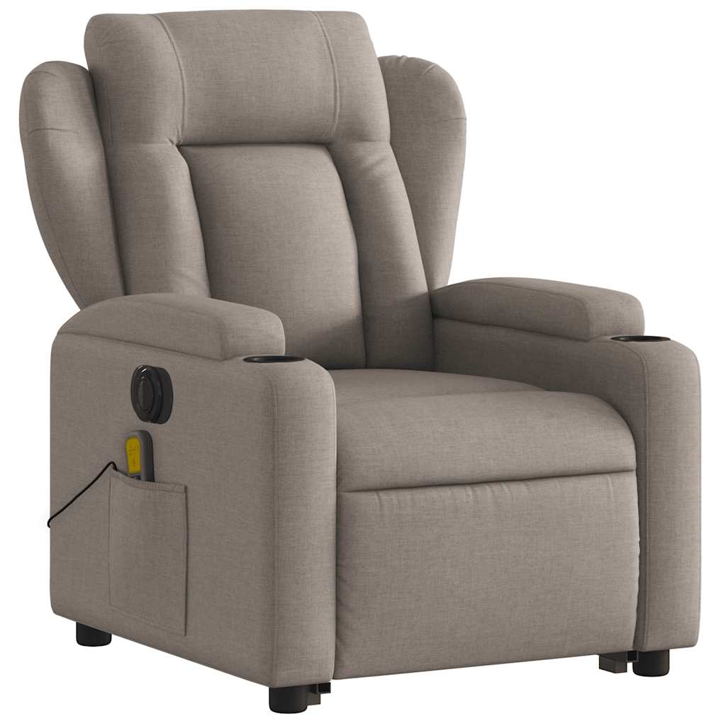 Sta-op-massagestoel elektrisch verstelbaar stof taupe is nu te koop bij PeponiXL, paradijselijk wonen!