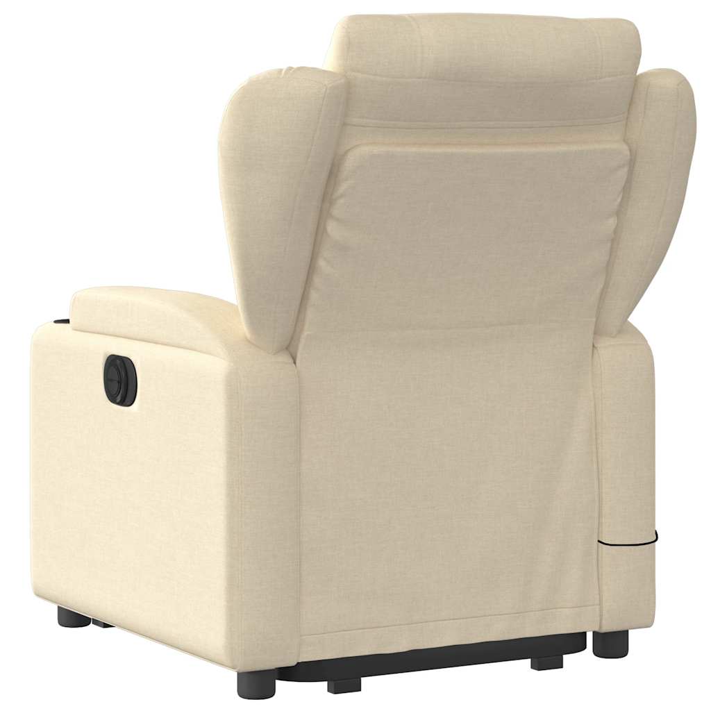 Sta-op-massagestoel elektrisch verstelbaar stof crèmekleurig is nu te koop bij PeponiXL, paradijselijk wonen!