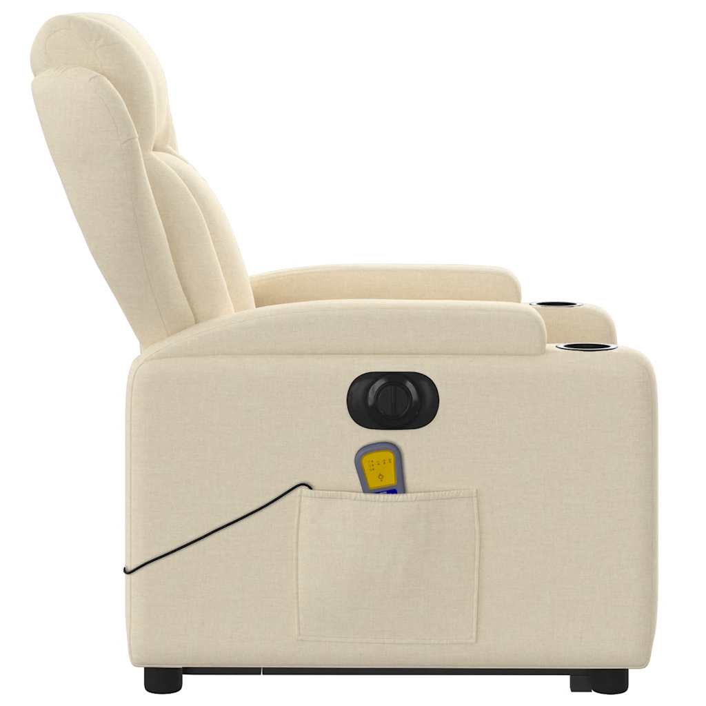 Sta-op-massagestoel elektrisch verstelbaar stof crèmekleurig is nu te koop bij PeponiXL, paradijselijk wonen!