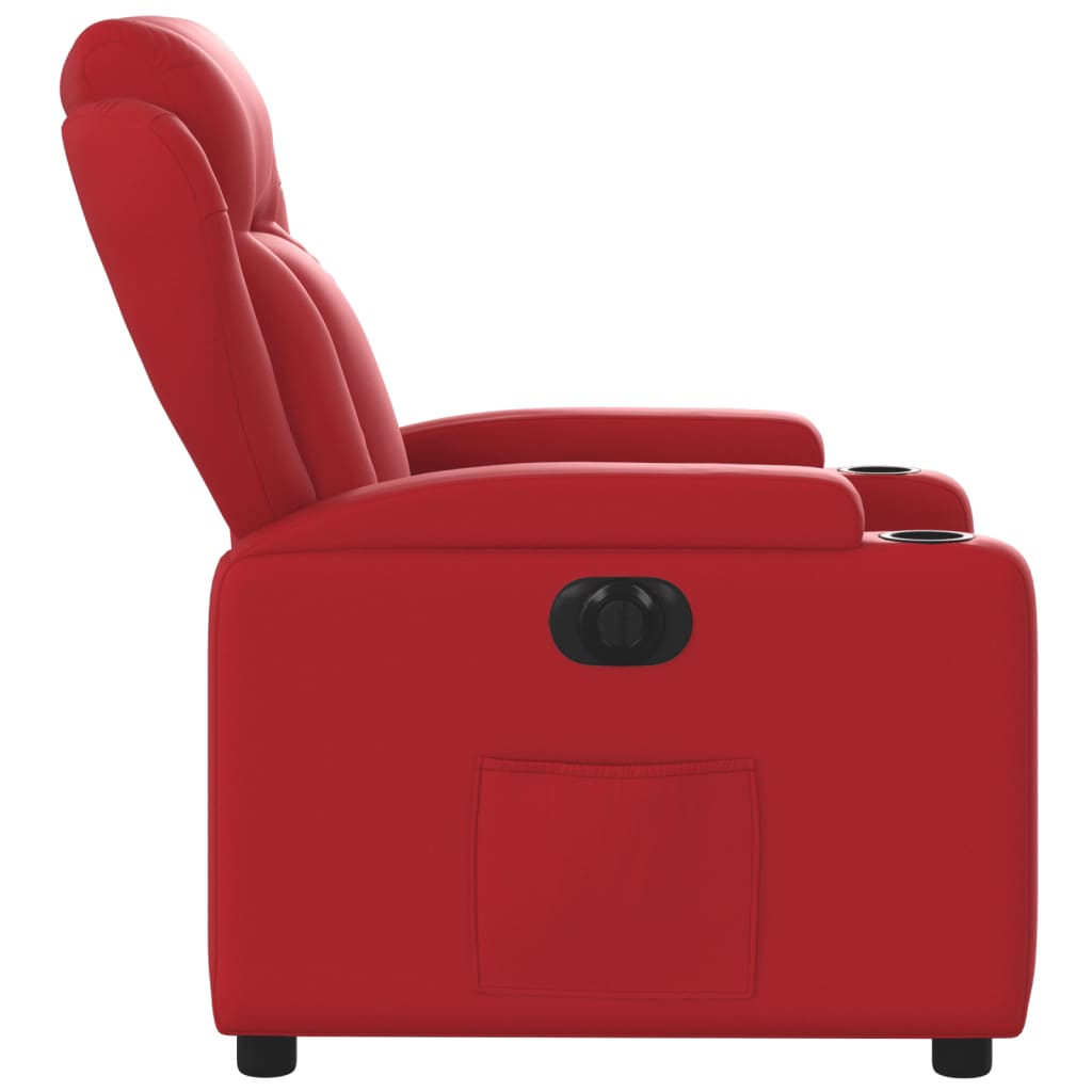 Fauteuil verstelbaar elektrisch kunstleer rood is nu te koop bij PeponiXL, paradijselijk wonen!