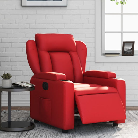 Fauteuil verstelbaar elektrisch kunstleer rood is nu te koop bij PeponiXL, paradijselijk wonen!