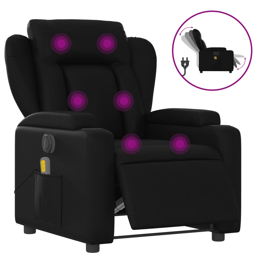 Massagestoel verstelbaar elektrisch kunstleer zwart is nu te koop bij PeponiXL, paradijselijk wonen!