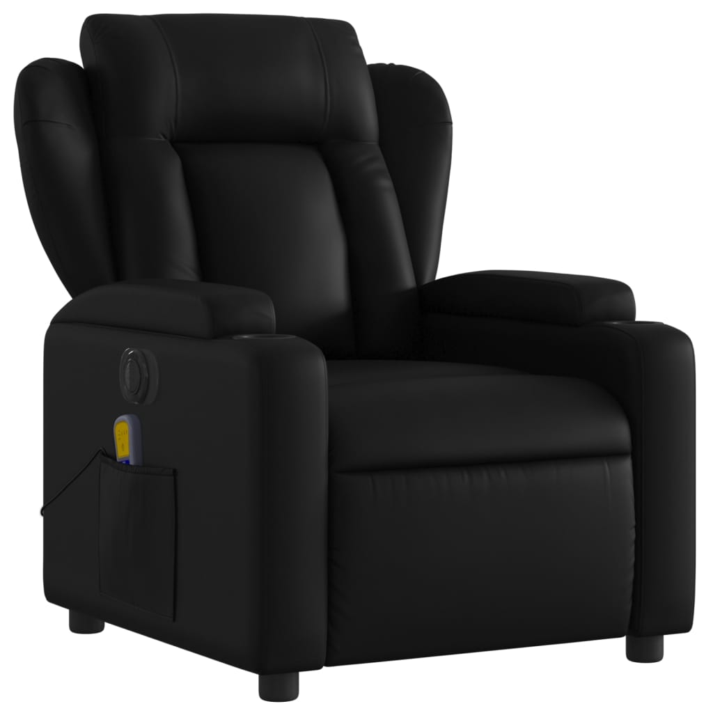 Massagestoel verstelbaar elektrisch kunstleer zwart is nu te koop bij PeponiXL, paradijselijk wonen!