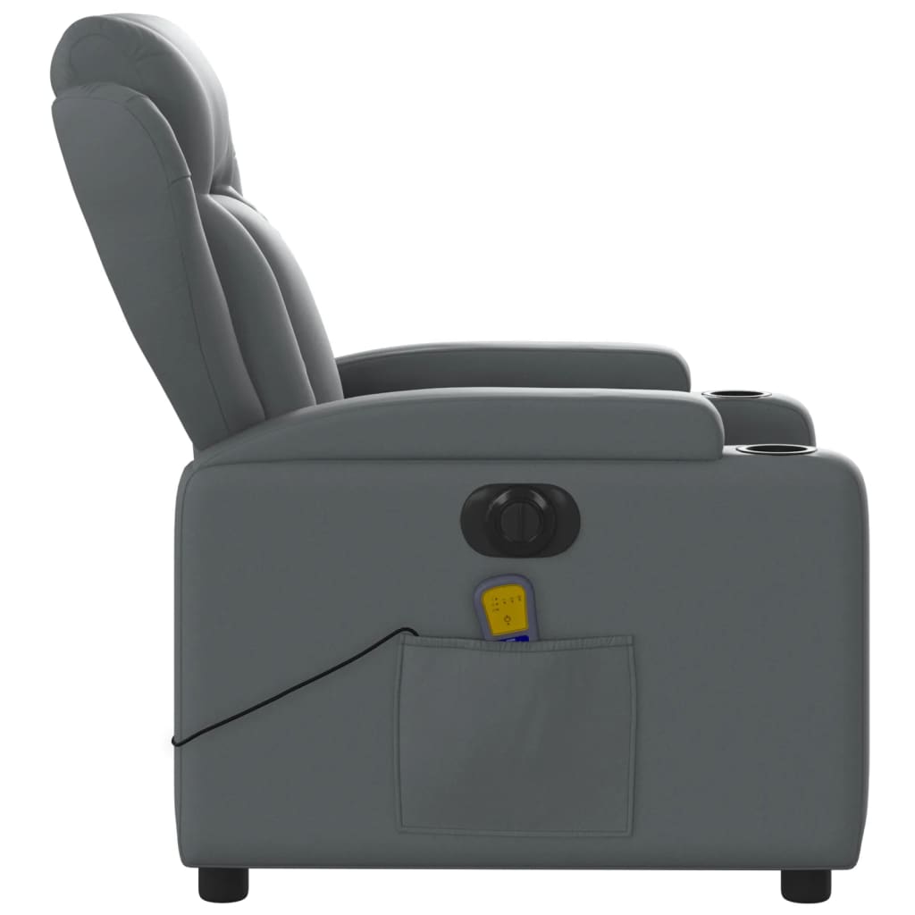 Massagestoel verstelbaar elektrisch kunstleer grijs is nu te koop bij PeponiXL, paradijselijk wonen!