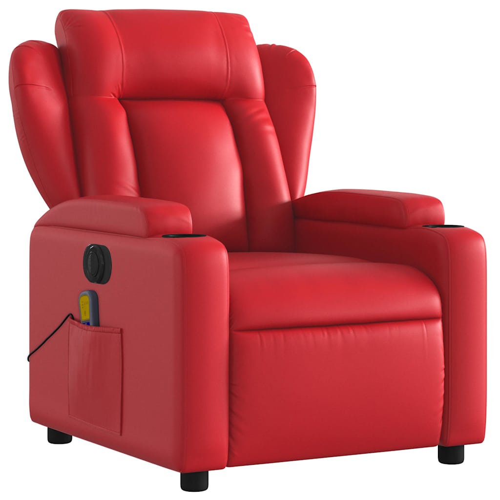 Massagestoel verstelbaar elektrisch kunstleer rood is nu te koop bij PeponiXL, paradijselijk wonen!