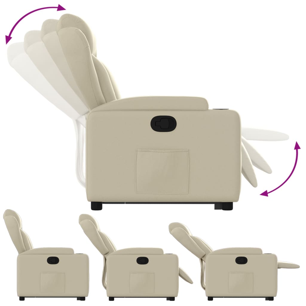 Sta-op-stoel verstelbaar kunstleer crèmekleurig is nu te koop bij PeponiXL, paradijselijk wonen!