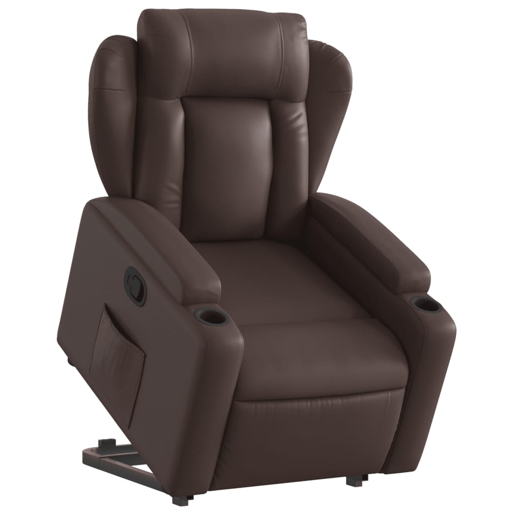 Sta-op-fauteuil verstelbaar kunstleer bruin is nu te koop bij PeponiXL, paradijselijk wonen!