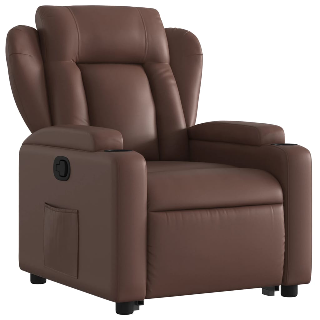 Sta-op-fauteuil verstelbaar kunstleer bruin is nu te koop bij PeponiXL, paradijselijk wonen!