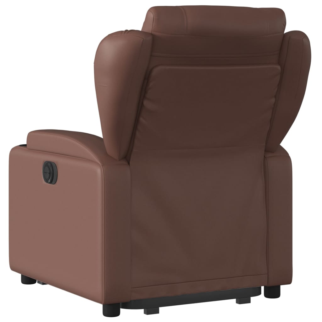 Sta-op-fauteuil verstelbaar kunstleer bruin is nu te koop bij PeponiXL, paradijselijk wonen!