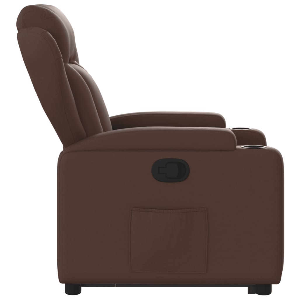 Sta-op-fauteuil verstelbaar kunstleer bruin is nu te koop bij PeponiXL, paradijselijk wonen!