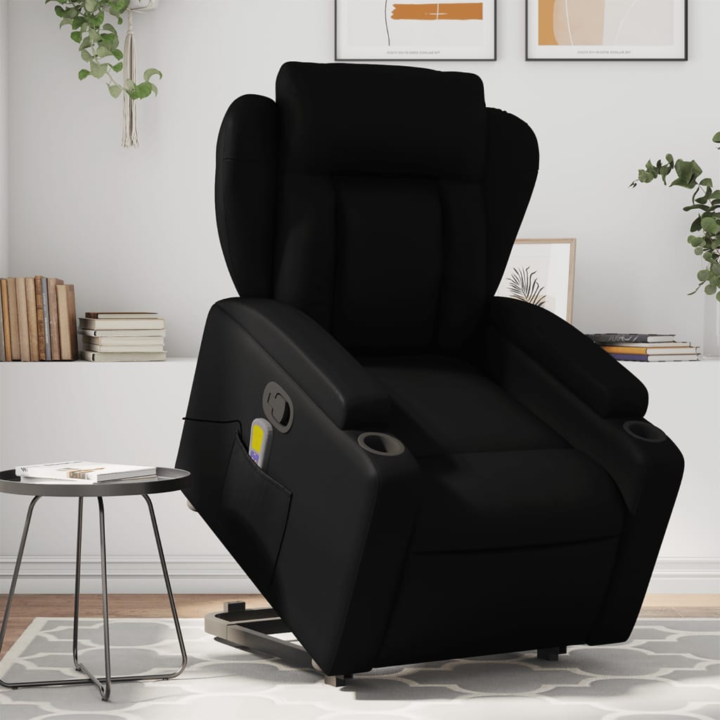 Sta-op-massagestoel verstelbaar kunstleer zwart is nu te koop bij PeponiXL, paradijselijk wonen!