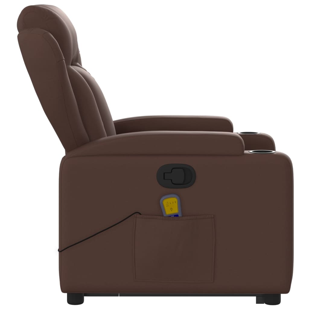 Sta-op-massagestoel verstelbaar kunstleer bruin is nu te koop bij PeponiXL, paradijselijk wonen!