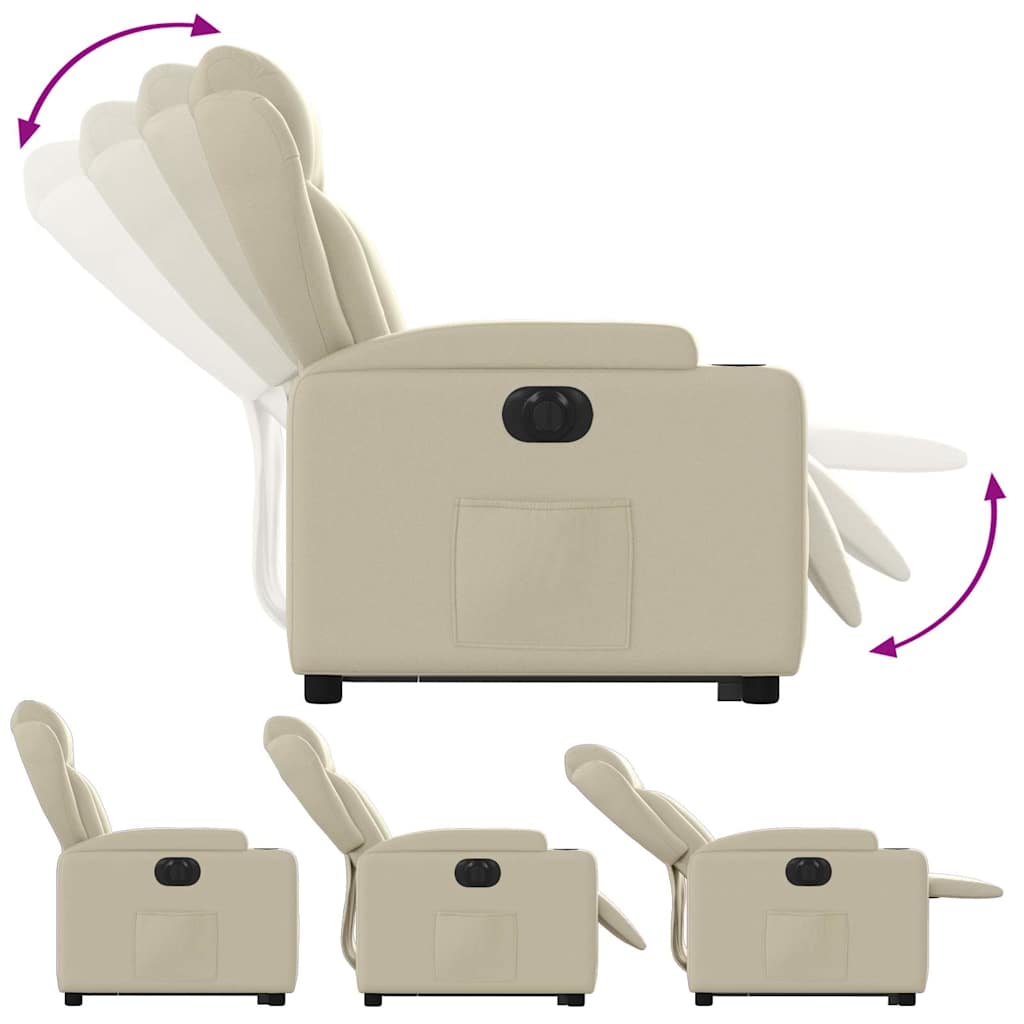 Sta-op-stoel elektrisch kunstleer crèmekleurig is nu te koop bij PeponiXL, paradijselijk wonen!