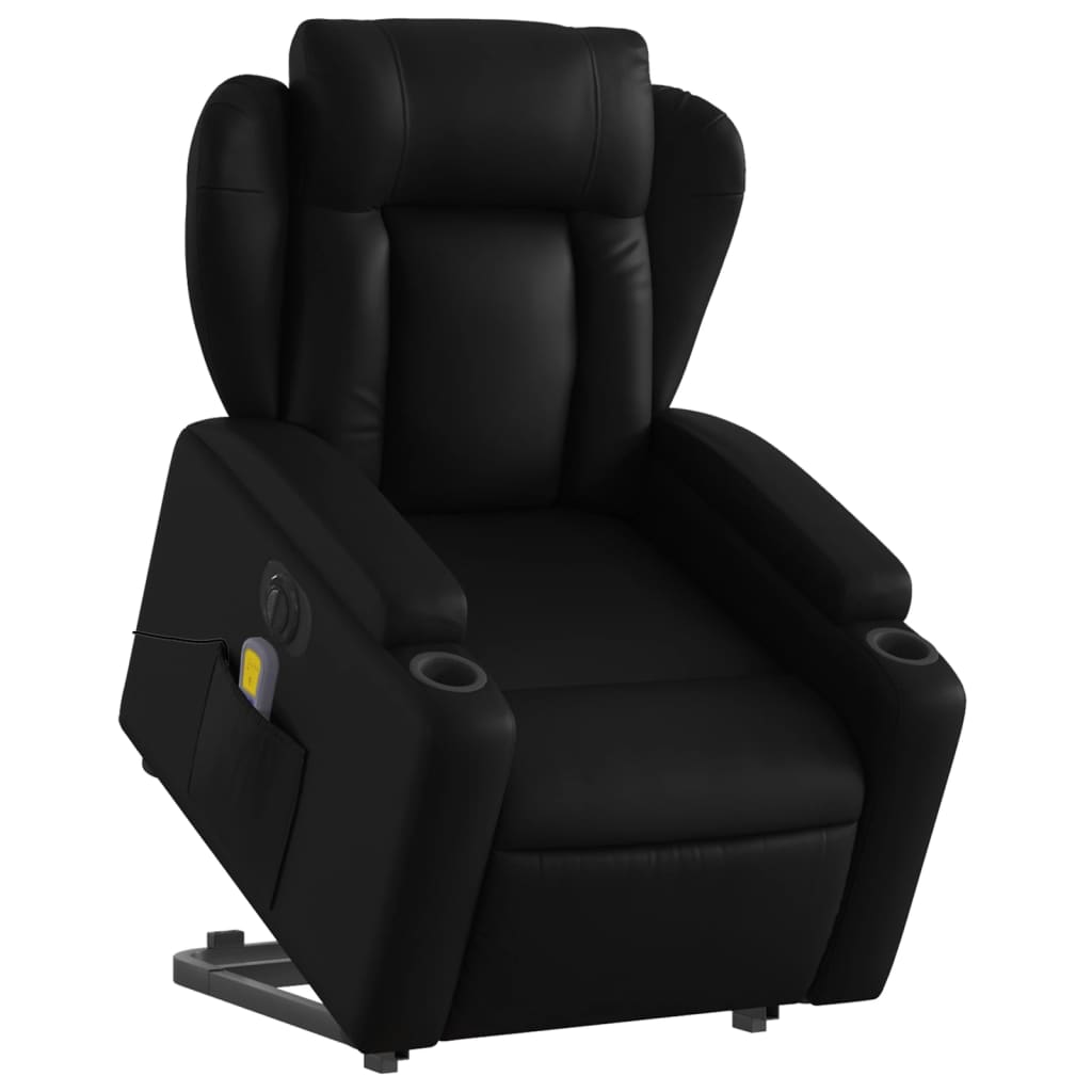 Sta-op-massagestoel elektrisch kunstleer zwart is nu te koop bij PeponiXL, paradijselijk wonen!