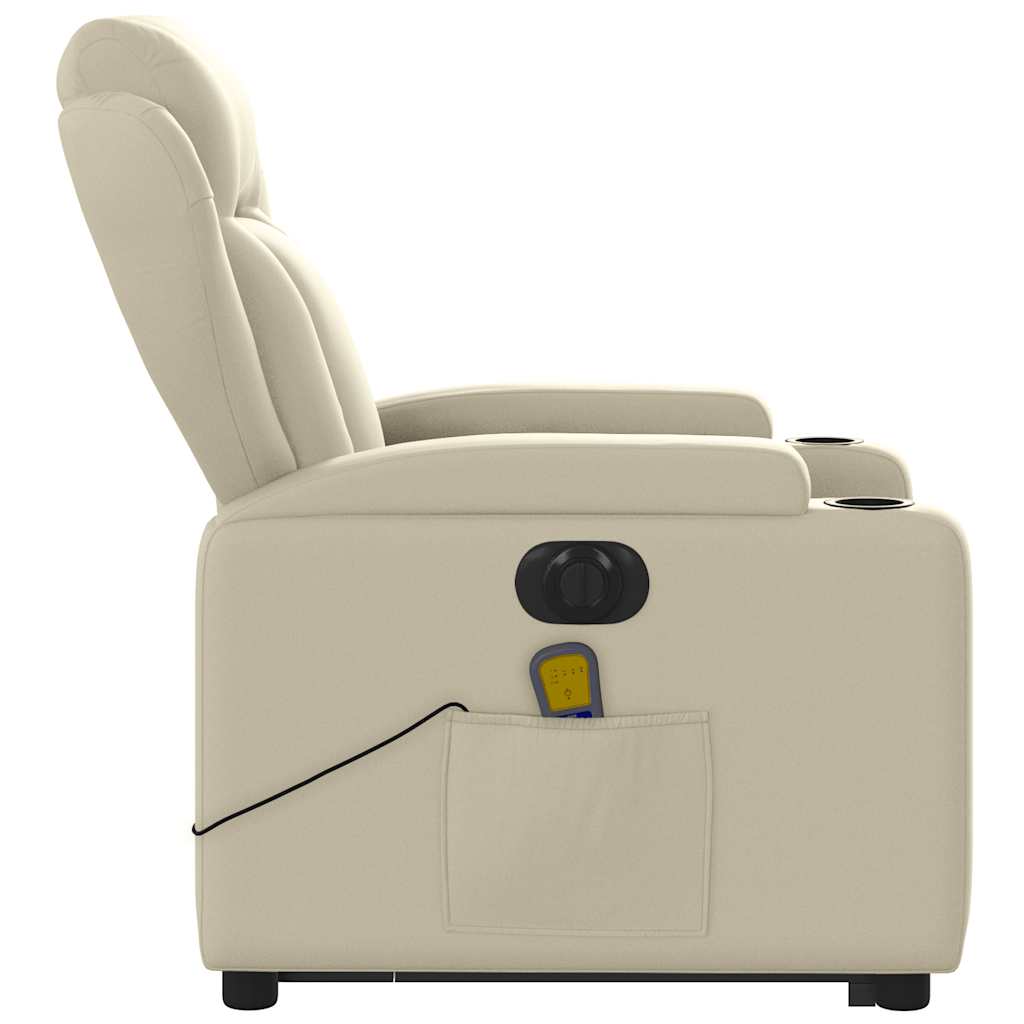 Sta-op-massagestoel elektrisch kunstleer crèmekleurig is nu te koop bij PeponiXL, paradijselijk wonen!