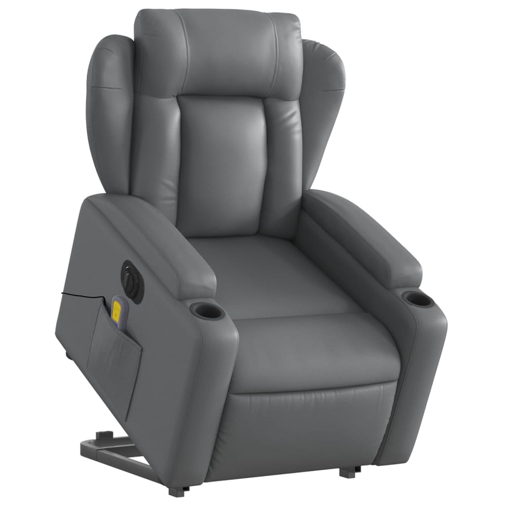 Sta-op-massagestoel elektrisch kunstleer grijs is nu te koop bij PeponiXL, paradijselijk wonen!