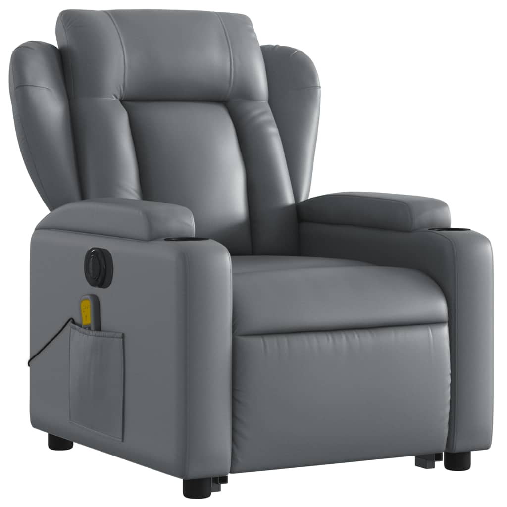 Sta-op-massagestoel elektrisch kunstleer grijs is nu te koop bij PeponiXL, paradijselijk wonen!