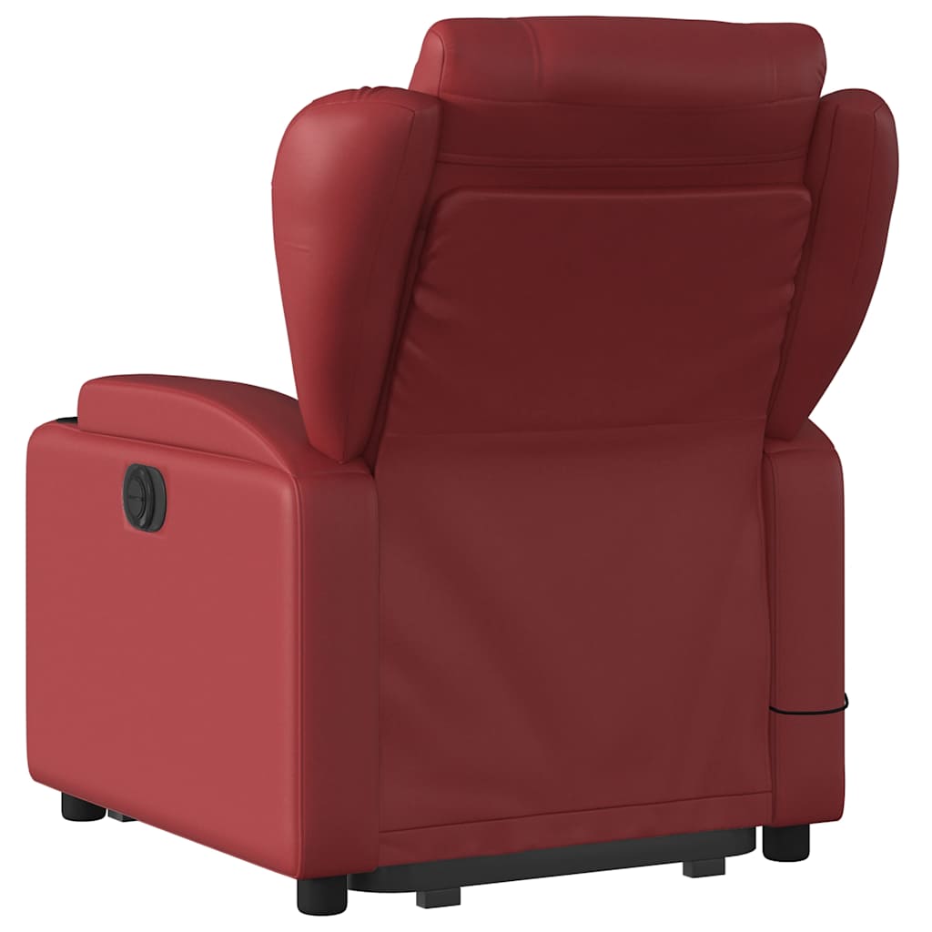 Sta-op-massagestoel elektrisch kunstleer wijnrood is nu te koop bij PeponiXL, paradijselijk wonen!